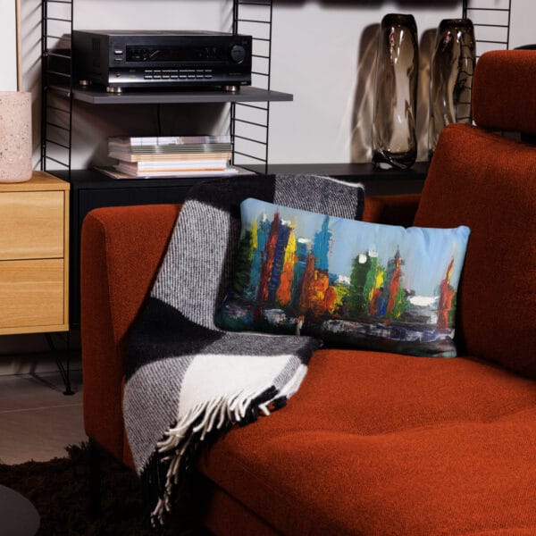 Abstract Print Pillow -"Cityscape"