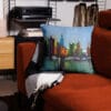 Abstract Print Pillow -"Cityscape"
