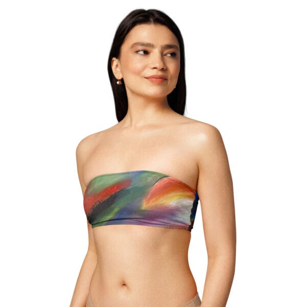 Recycled Bandeau Bikini Top “Chromatic Whispers”