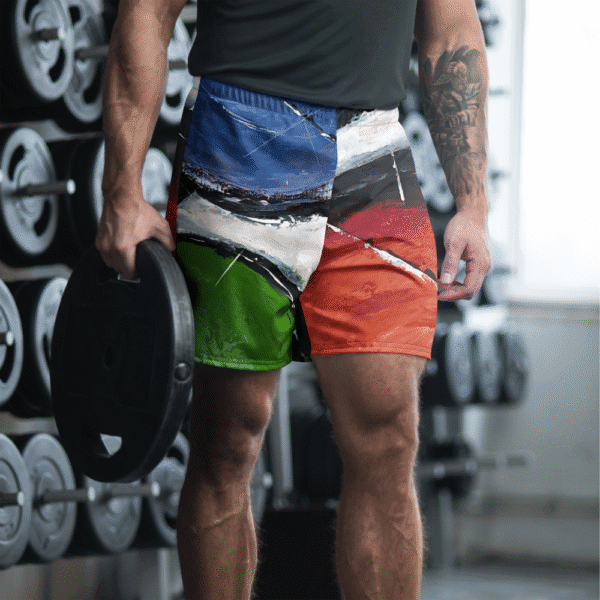 Unisex Athletic Long Shorts - "Conversely Concave"