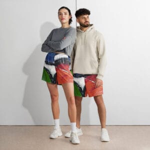 Unisex Athletic Long Shorts - "Conversely Concave"