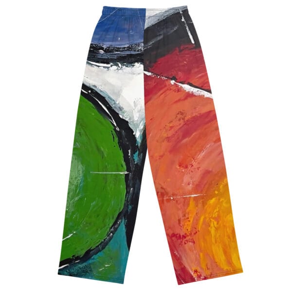 Unisex Abstract Wide-Leg Pants - "Conversely Concave"