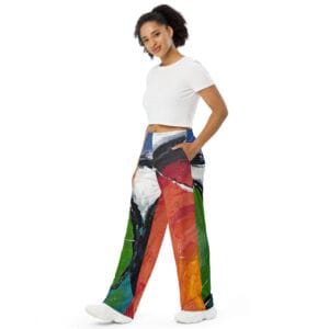 Unisex Abstract Wide-Leg Pants - "Conversely Concave"