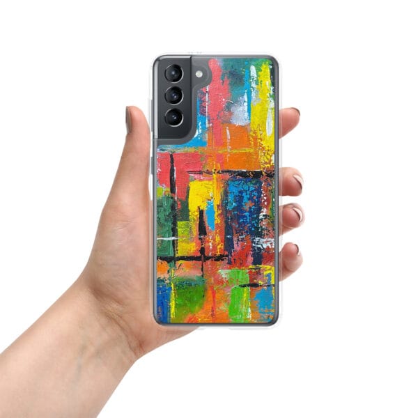 clear-case-for-samsung-samsung-galaxy-s21-case-on-phone-686376b7a206c.jpg Abstract Clear Phone Case for Samsung®