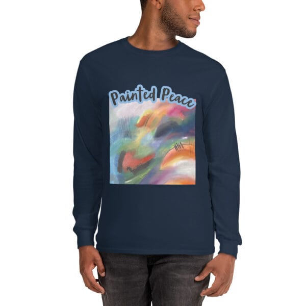 mens-long-sleeve-shirt-navy-front-6859b71be82cb.jpg Men’s Long Sleeve Shirt -“Radiant Veil”