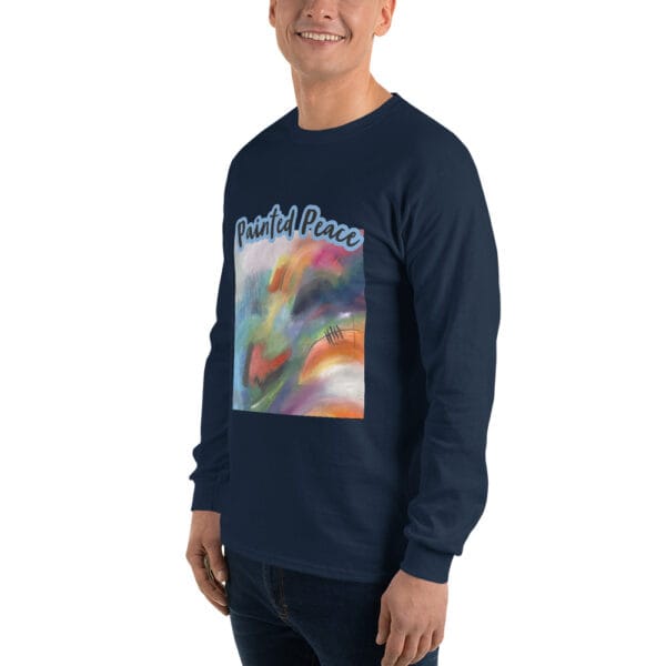 mens-long-sleeve-shirt-navy-left-front-6859b71c2f57a.jpg Men’s Long Sleeve Shirt -“Radiant Veil”