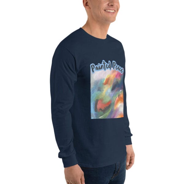 mens-long-sleeve-shirt-navy-right-front-6859b71c30602.jpg Men’s Long Sleeve Shirt -“Radiant Veil”