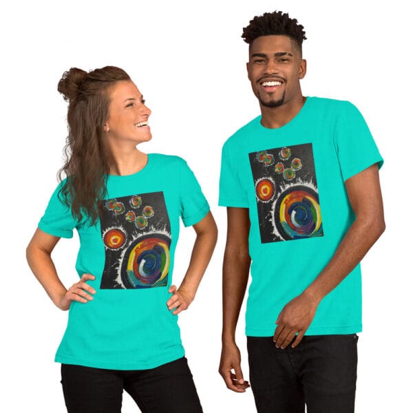 unisex-staple-t-shirt-teal-front-685a4a371d7a2.jpg Abstract Unisex T-Shirt