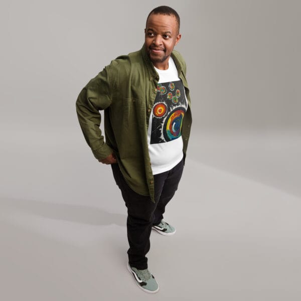 unisex-staple-t-shirt-white-front-685a4a35a3835.jpg Abstract Unisex T-Shirt