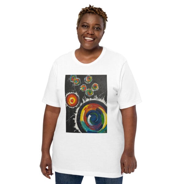 unisex-staple-t-shirt-white-front-685a4a35b250a.jpg Abstract Unisex T-Shirt