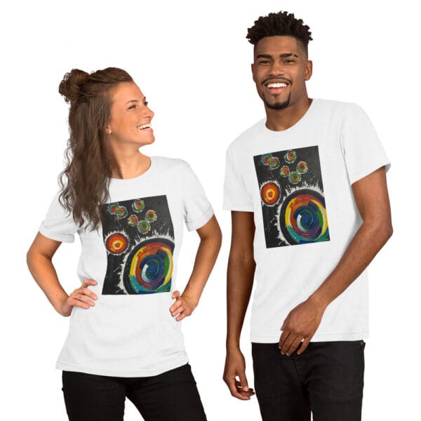 unisex-staple-t-shirt-white-front-685a4a3735bee.jpg Abstract Unisex T-Shirt