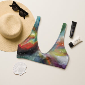 Recycled Padded Bikini Top -“Chromatic Whispers”