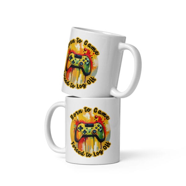 White Glossy Mug - Gaming Theme