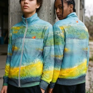 Abstract Recycled Unisex Track Jacket | "Where Light Settles"