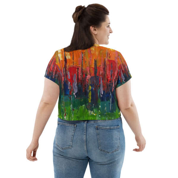 all-over-print-crop-tee-white-back-689800a22a811.jpg Abstract Print Crop Tee - “Picnic”