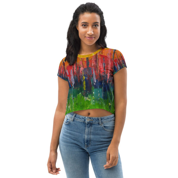 all-over-print-crop-tee-white-front-689800a22aa60.jpg Abstract Print Crop Tee - “Picnic”