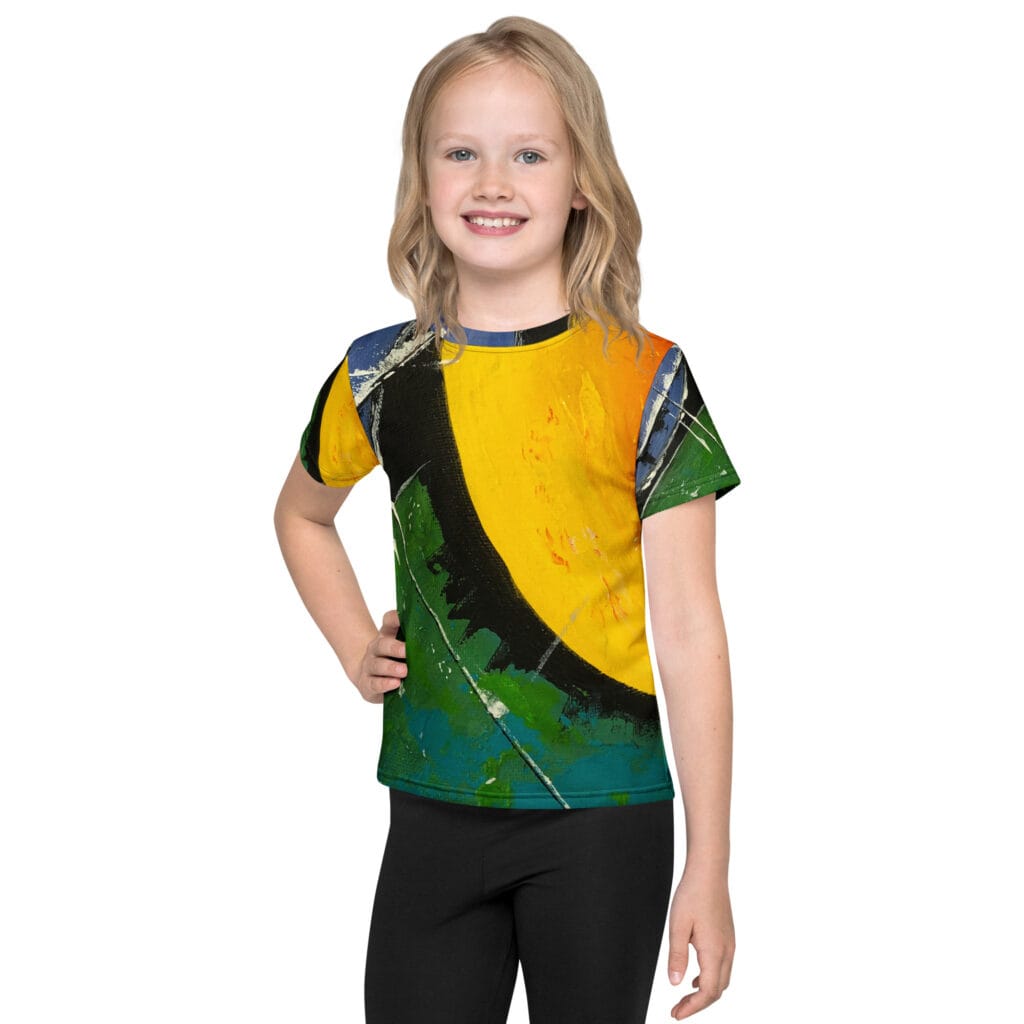 Kids Abstract Crew Neck T-Shirt | "Orbit of Thought"