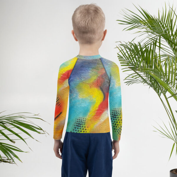 all-over-print-kids-rash-guard-white-back-68a89ea9124a8.jpg Kids Rash Guard (UPF 50+) - "Red Rasta"