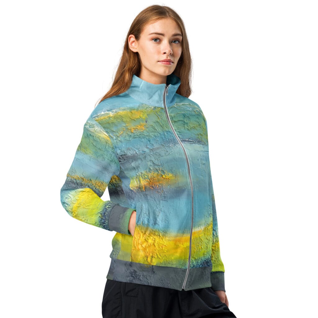Abstract Recycled Unisex Track Jacket | "Where Light Settles"