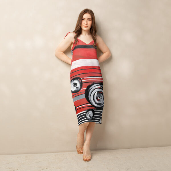 Tie-Strap Midi Dress - 'WB Fire"