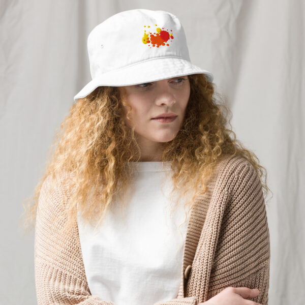organic-bucket-hat-bio-white-front-2-689d5e016642f.jpg Organic Bucket Hat - Color Splash (Embroidery)