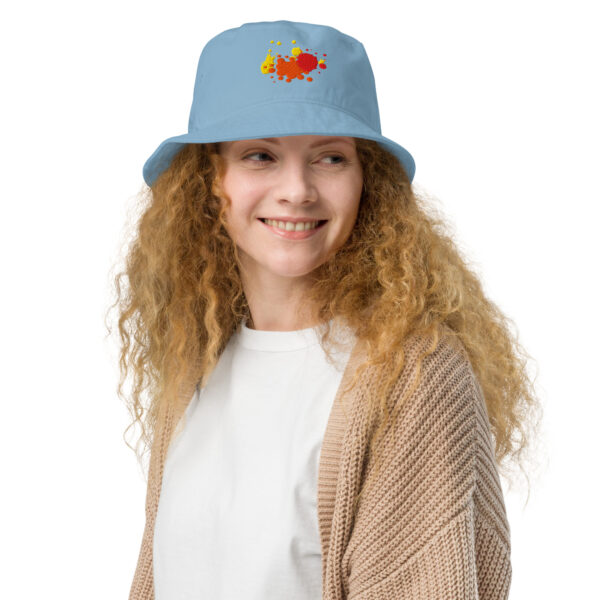 organic-bucket-hat-slate-blue-front-689d5e0166134.jpg Organic Bucket Hat - Color Splash (Embroidery)