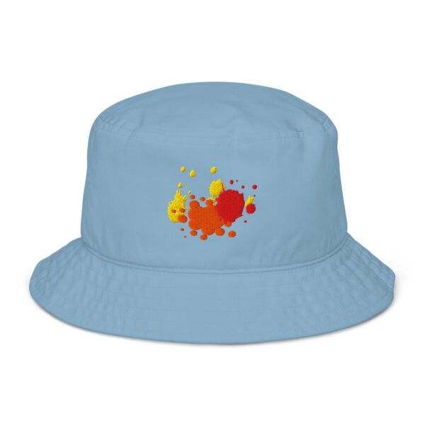 organic-bucket-hat-slate-blue-front-689d5e01662bb.jpg Organic Bucket Hat - Color Splash (Embroidery)