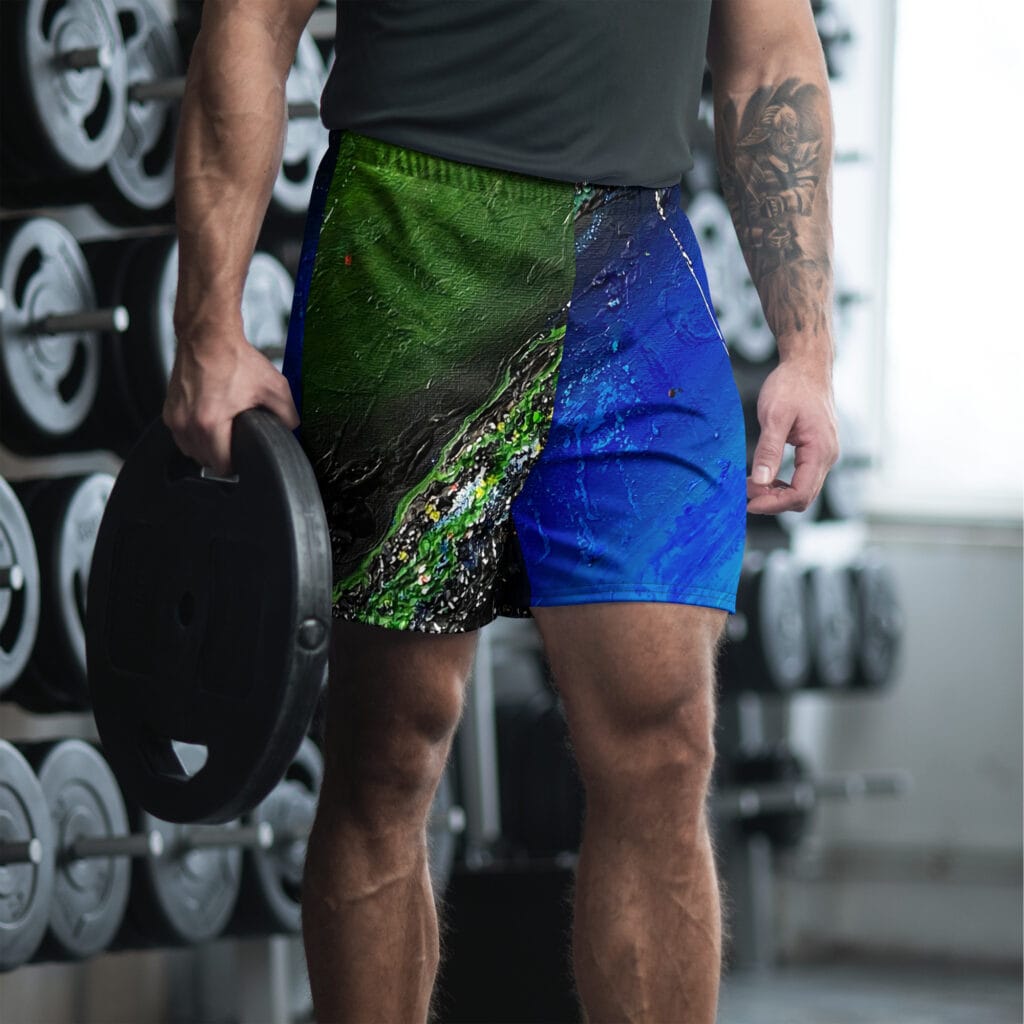 Unisex Athletic Long Shorts | "Two Sides of the Silence"