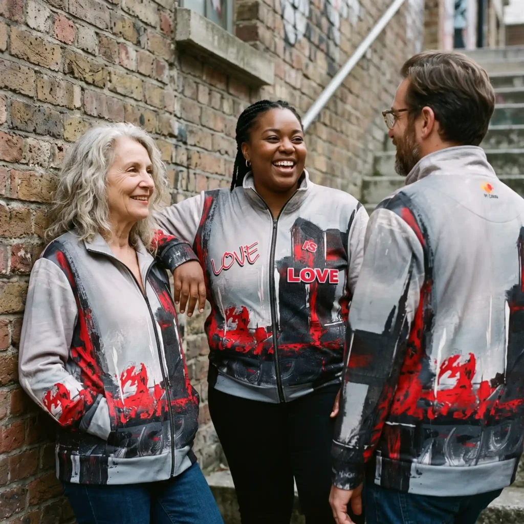 Unisex Track Jacket | "Fragments of Fire" | Love is Love