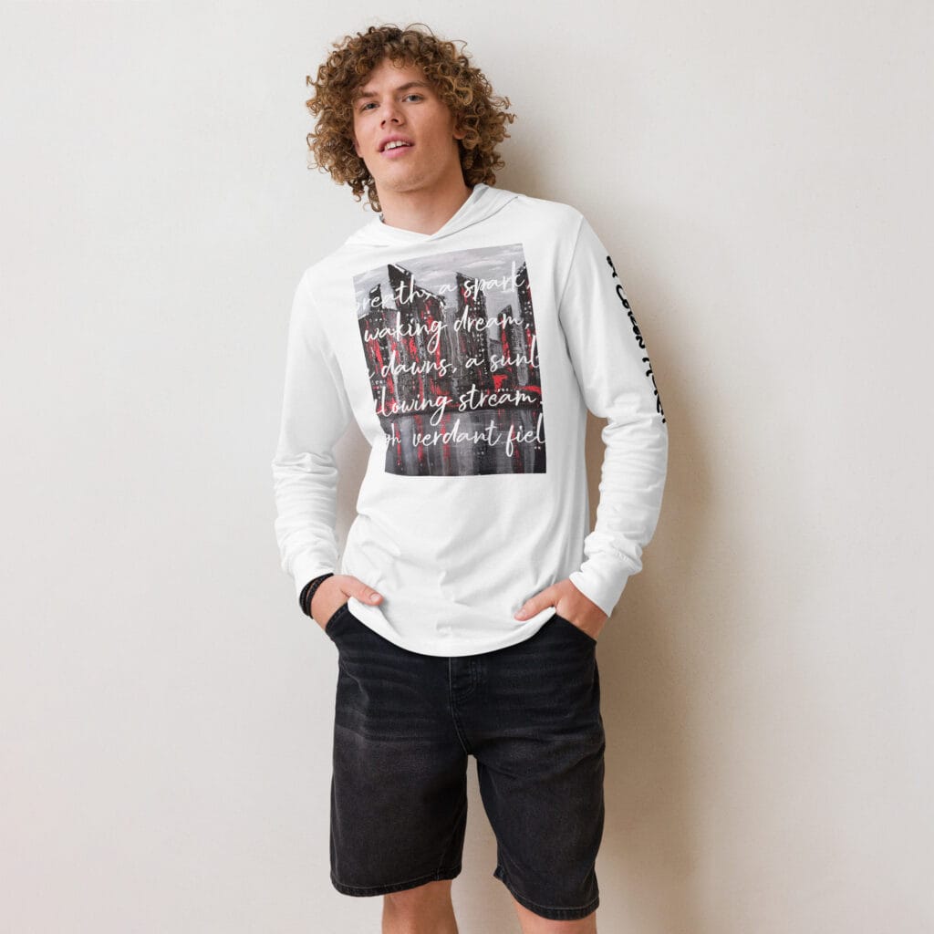 Hooded Abstract Long-Sleeve Tee | "Westbank"
