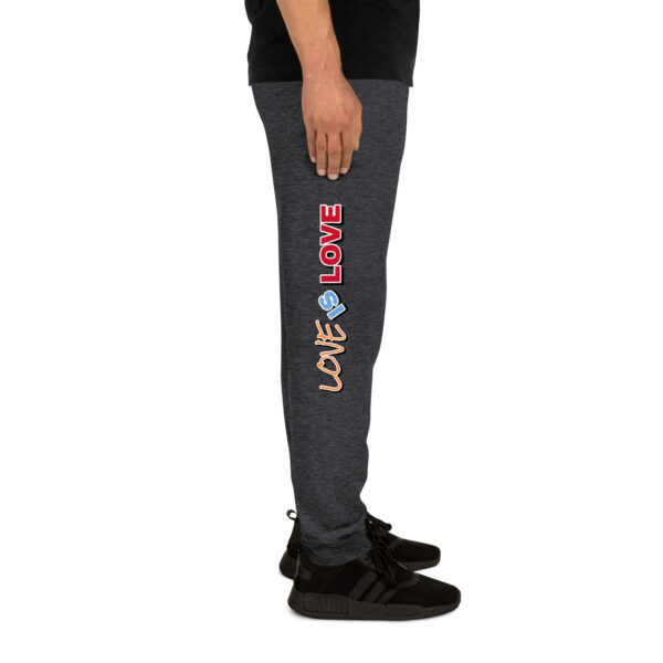 unisex-joggers-black-heather-right-leg-68ec63b5b35e1.jpg Unisex Joggers | "Love is Love"