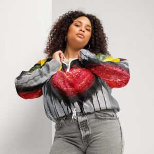 Abstract Cropped Windbreaker