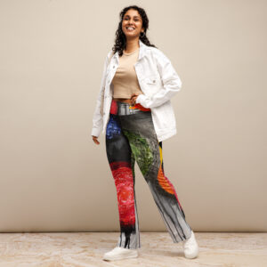 Abstract Print Flare Leggings