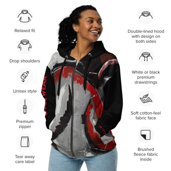 Recycled Unisex Zip Hoodie | "Heartease"