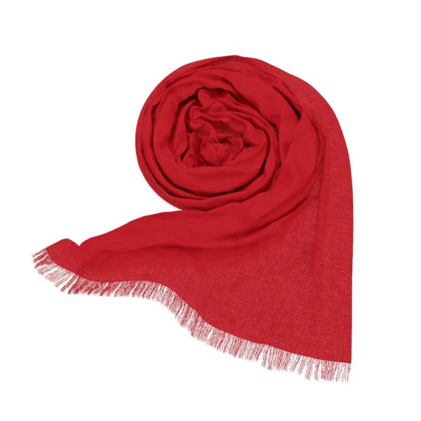 Light Scarf - Lightweight Red Fringed Fashion Scarf