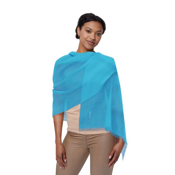 Light Scarf - Lightweight Turquoise Fringed Fashion Scarf