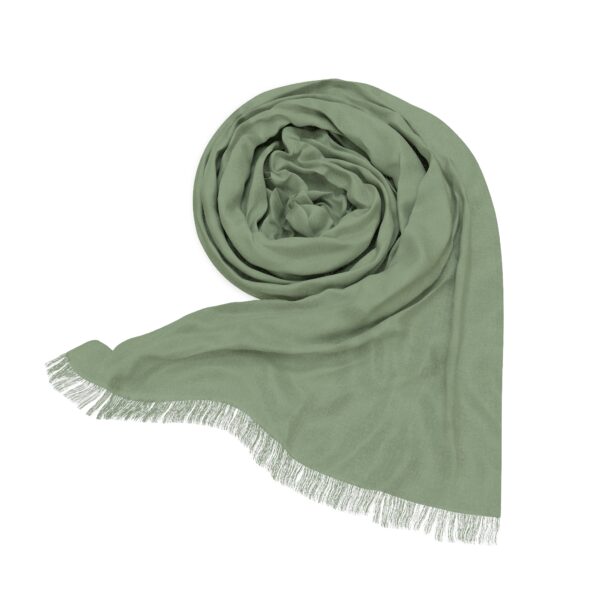 Lightweight Sage Scarf – Soft Pastel Wrap with Fringe