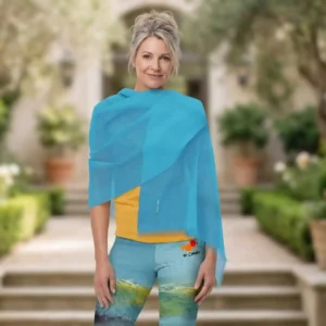 Light Scarf - Lightweight Turquoise Fringed Fashion Scarf