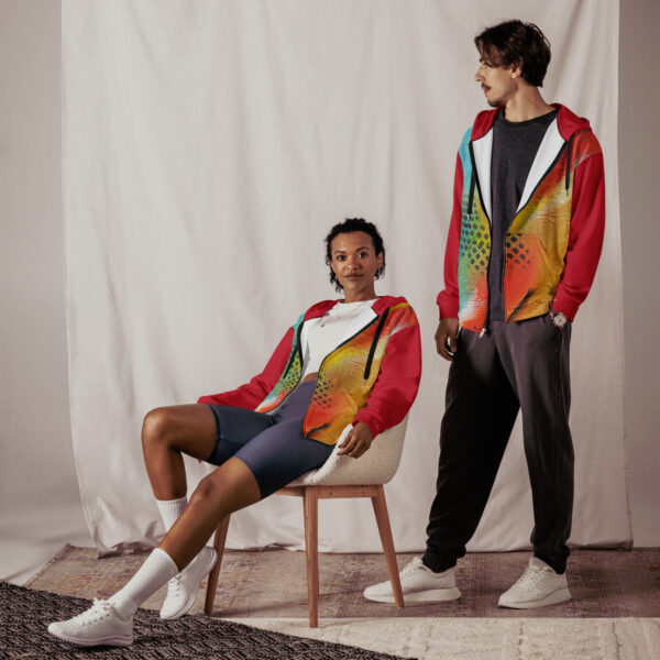 all-over-print-recycled-unisex-zip-hoodie-white-front-699d451c6fe8c.jpg Recycled Unisex Zip Hoodie | "Red Rasta" (Red)