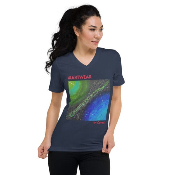 Unisex Short Sleeve V-Neck T-Shirt | "Two Sides of the Silence"
