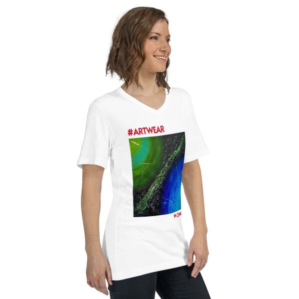 Unisex Short Sleeve V-Neck T-Shirt | "Two Sides of the Silence"